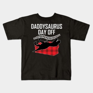 Daddysaurus Day Off Funny Parent T Rex Dad Kids T-Shirt